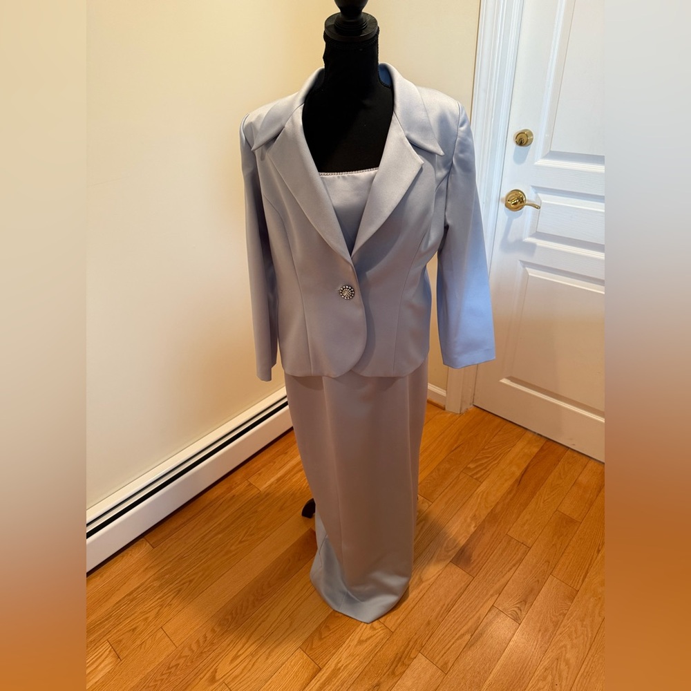 Michaelangelo Elegant Formal 2 Piece Light Blue Dress with Jacket  NWOT
